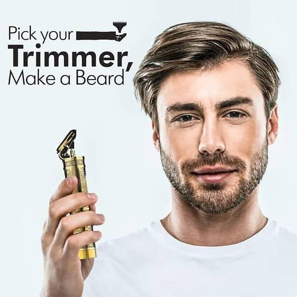 T  Professional Vintage T9 Dragon Style Hair Trimmer for Men | USB Rechargeable Metal Body Beard Clipper | Grooming and Hair Removal Cutting Machine | Premium Electric Shaver with Trimmer Comb for Precision Styling