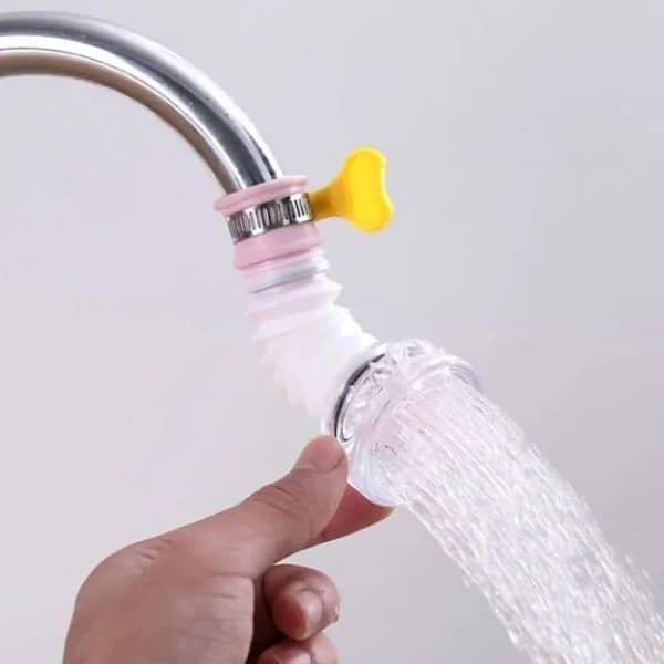 T  New 360° Rotatable Fan Faucet Tap | Flexible Kitchen Faucet Tap with Adjustable Water Filter | Silicone Kitchen Shower Head | Water-Saving Tap Adapter for Efficient Water Spray | Kitchen Organizer Accessories | Moveable Faucet with Clip
