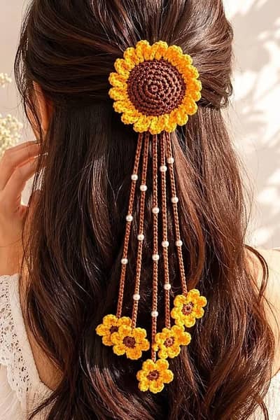 sunflower hair clip