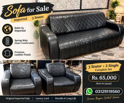 5 seater sofa leather imported