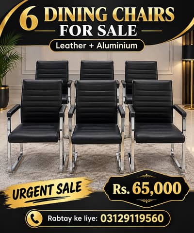 dining leather alimunium chairs