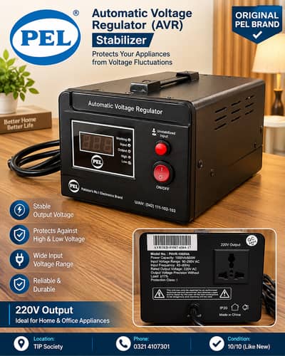 **Title: Original PEL Automatic Voltage Regulator (AVR) Stabilizer –