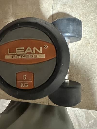 5 KG rubber-coated pro-style dumbbell from the brand LEAN FITNESS
