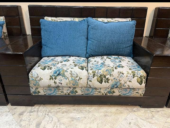 Six seater solid wooden sofa set 1