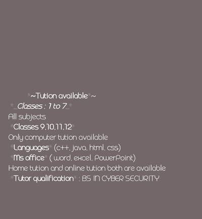 online and home tution