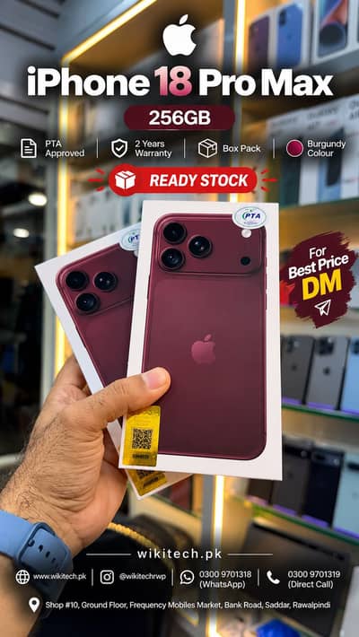 Apple iPhone 18 Pro Max 256GB PTA Approved Box Pack