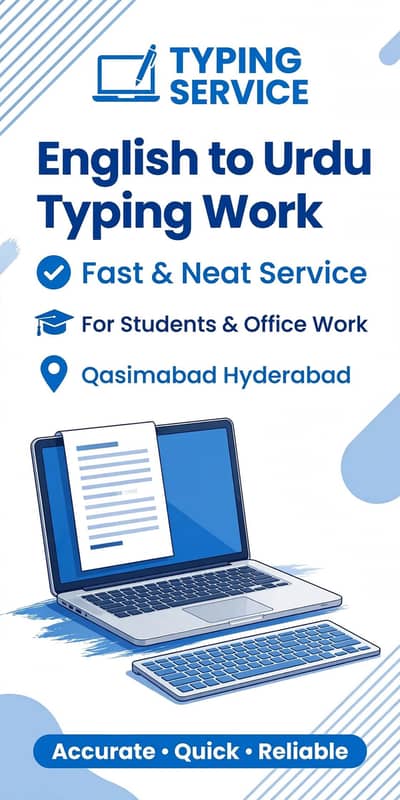 typing work English Urdu