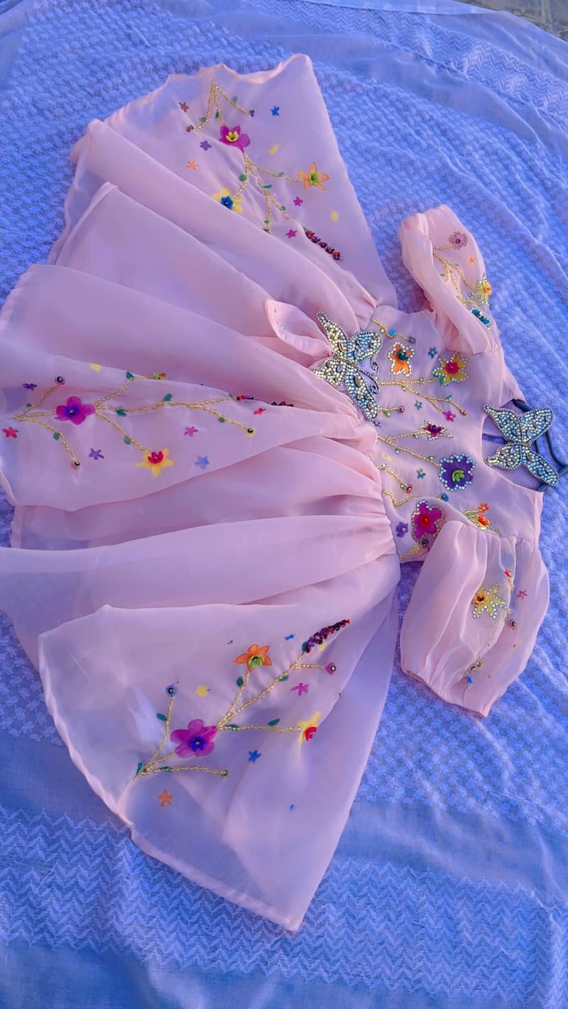 Beautiful Baby Girl Fancy Party Wear Dress – Pink Butterfly Design ...
