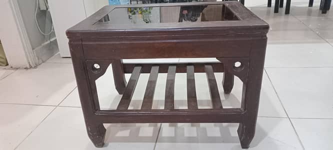 wooden coffe table brown glass