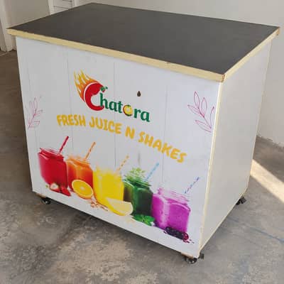 Wooden Display Counter with Wheels