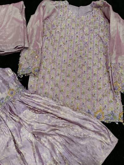 Elegant Lavender Purple Heavy Embroidered Party Wear Suit