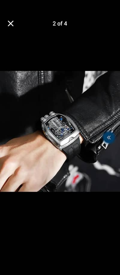 Hollow dial design luxury stainless steel watch