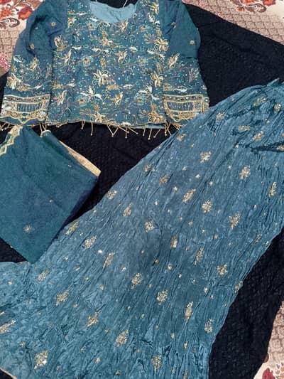 Beautiful Teal Blue Party Wear Suit