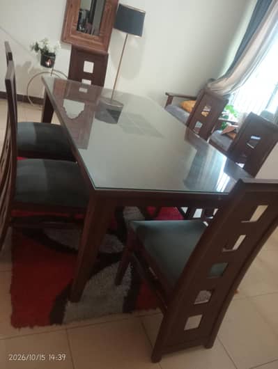 Wooden Dining Table Set with 6 Chairs for Sale