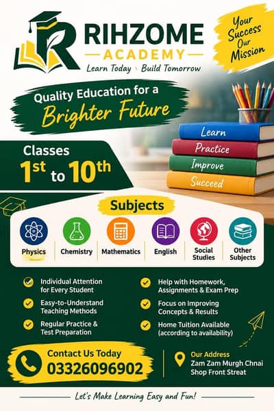 Academic Coaching & Home Tuition for Classes 1st to 10th