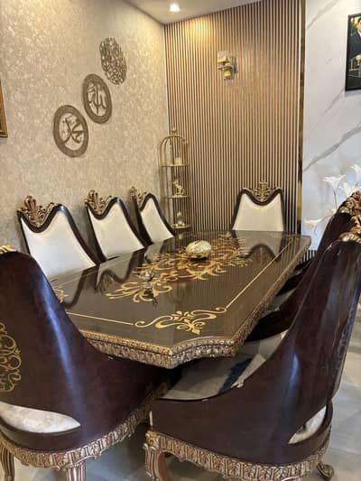 Luxury 8-Seater Miracle Dining Table Set – Beech Wood & High Gloss