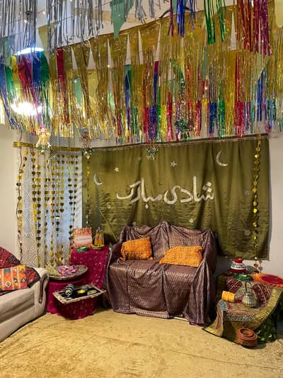 90's theme dholki background parda | 8.5ft x 4.5 ft