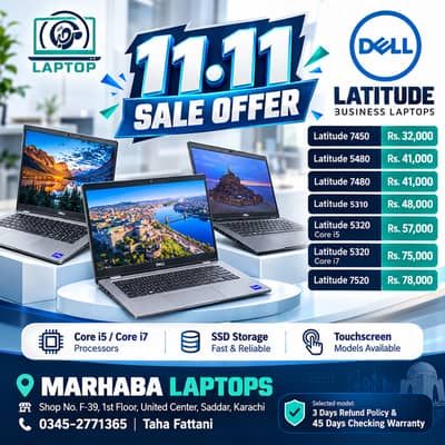 Dell Latitude 7450, 5480, 7480 | 5310 | 5320 | 7520 Core i5/i7 Laptops
