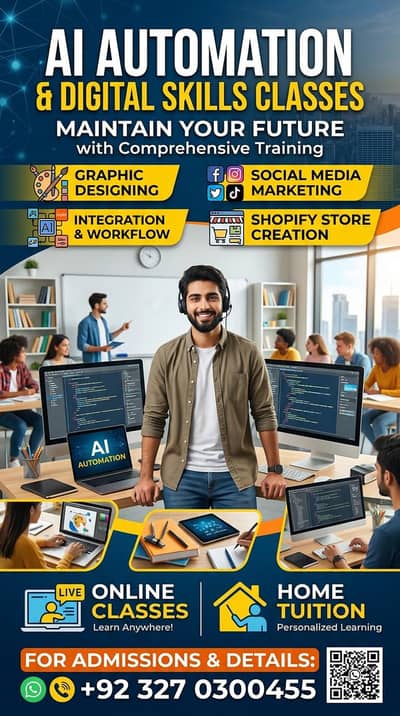 Learn AI Automation, Graphic Design , Online & Home Tuition