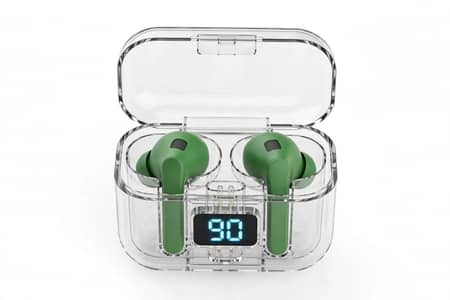 M10 Air 31 Transparent Earbuds LED Display - Bluetooth 5.3 - Green
