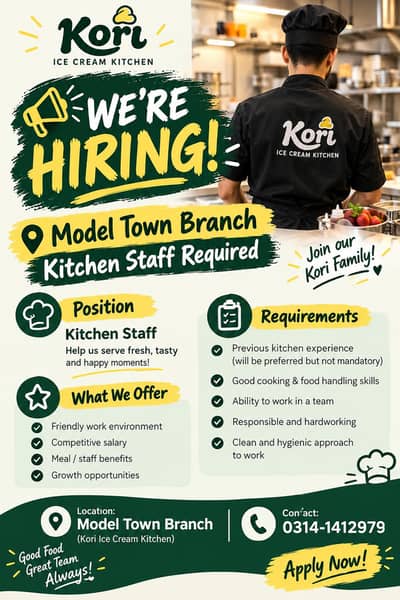 KICHEN STAFF REQUIRED