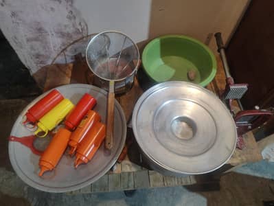 Counter available for Burger shawarma & anda tiki ka liya sath fries
