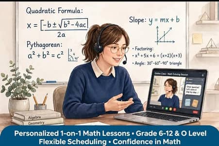 Online Female Tutor M. sc Math +B. ed