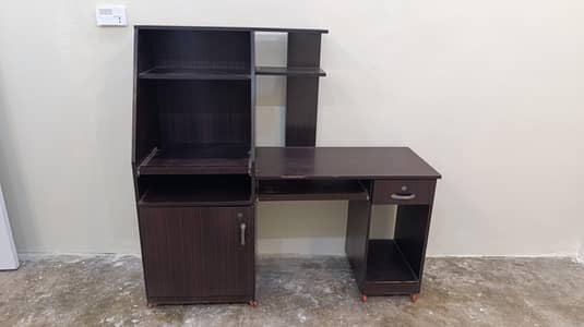 Computer + study table with book shelf