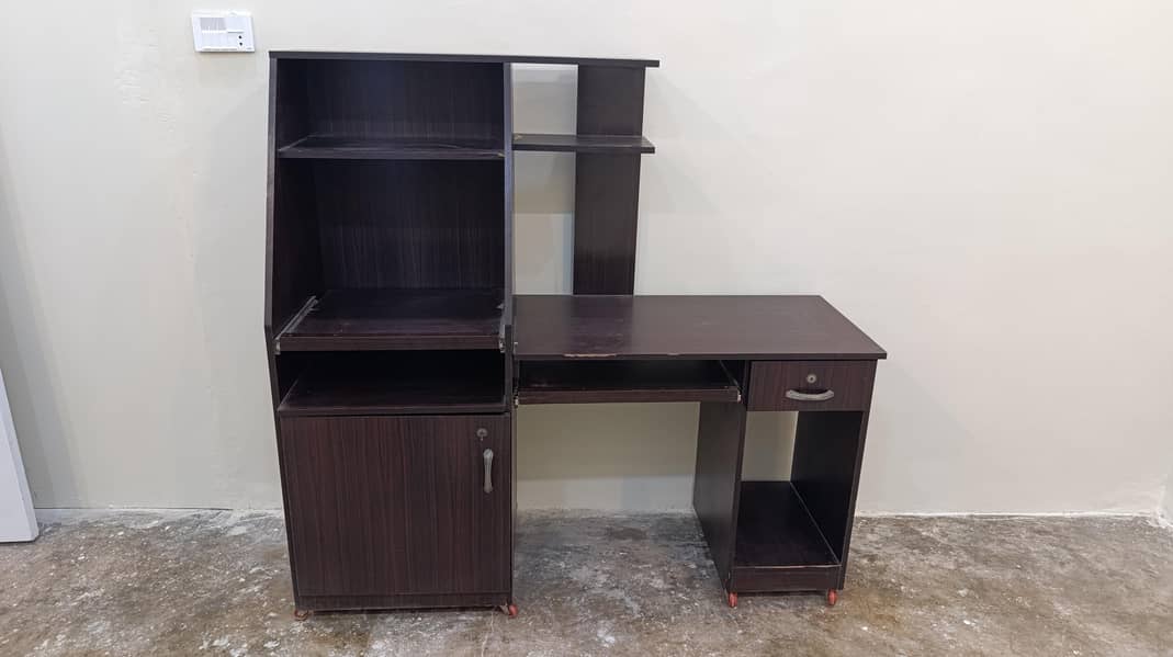 Computer + study table with book shelf 0