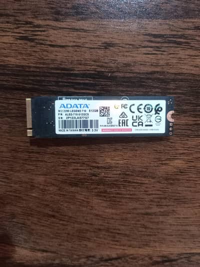 ADATA Legend 710 512GB NVMe M. 2 SSD - 100% Health - Like New