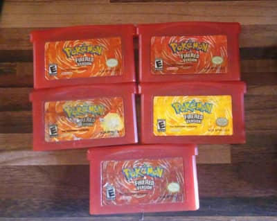 Nintendo Pokemon FireRed GBA Carts