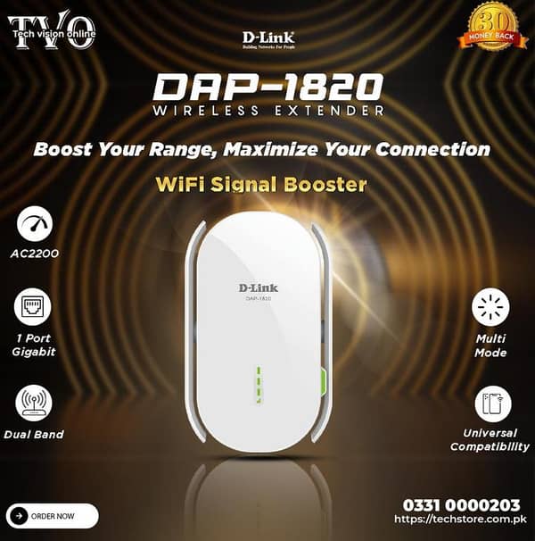 D-Link DAP-1820 WiFi wireless access point AC2000, Cover up to 2600 sq. ft.