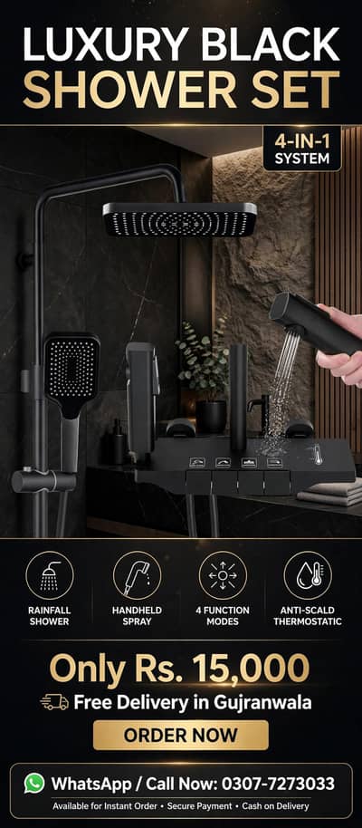 black luxury shower set only 15000