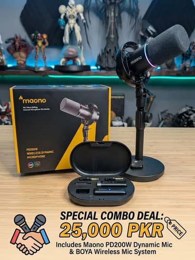 Combo Deal: BOYA BY-WM3U + Maono PD200W Microphones – Rs. 25,000
