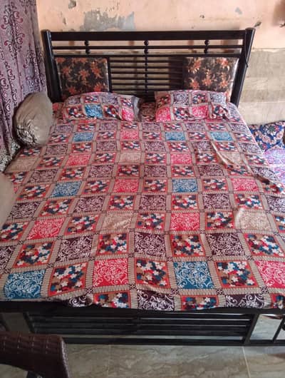 Iron Bed + Mattress + Almari - 40,000 - New Karachi 5F