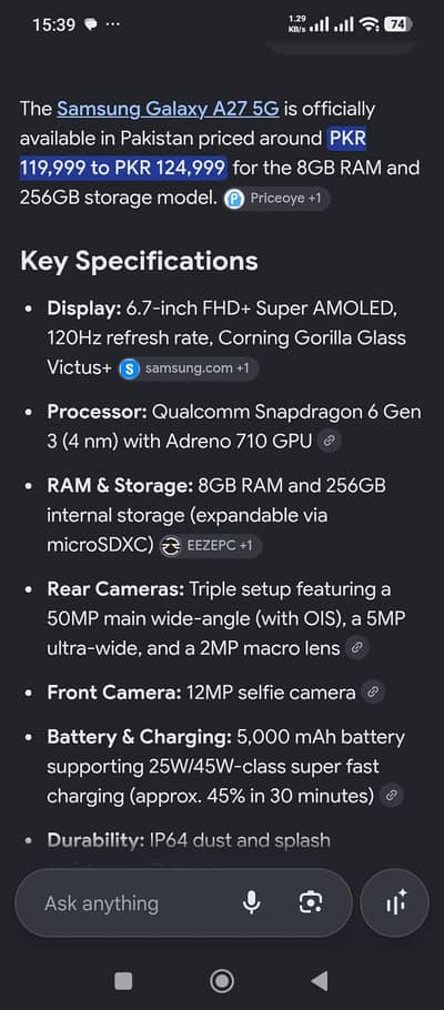 Samsung Mobile A25 5G
