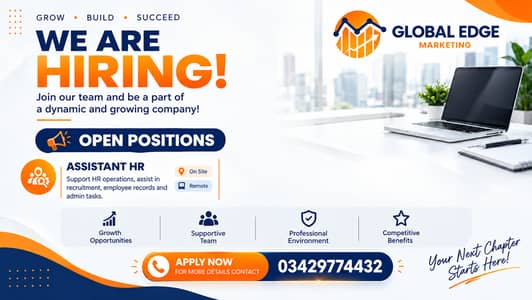 Assistant HR Required | Global Edge Marketing