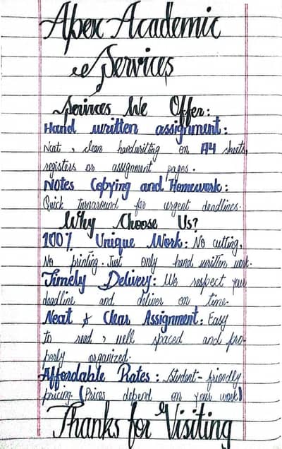 Professional Online & Hand Written Assignments