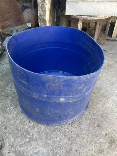 Blue water drum bottom pieces