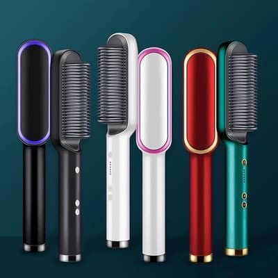 Salon Hair Straightener Brush Multicolor ABS Ceramic Coated