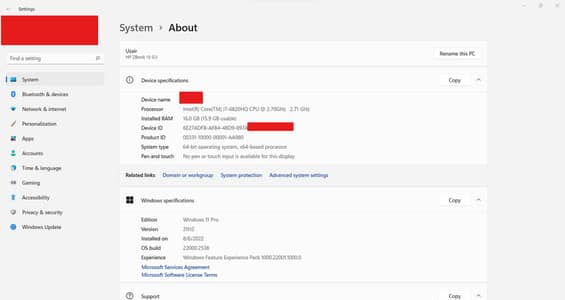 HP z book 15 G3