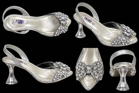 Silver Party Wear Heels for Women – Used