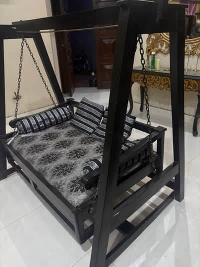 WOODEN SWING WITH CUSHIONS