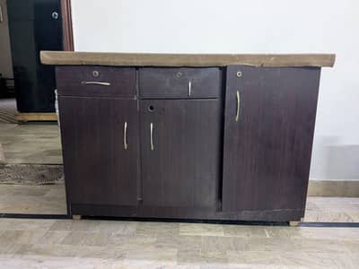 Used Dark Wood dressing table/Storage Cupboard
