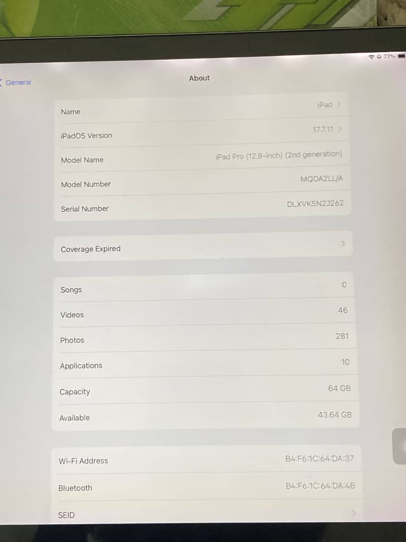 Ipad pro(12.9 inch)  2nd gen 0