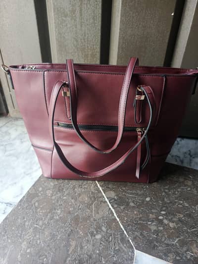 Maroon Ladies Tote Bag