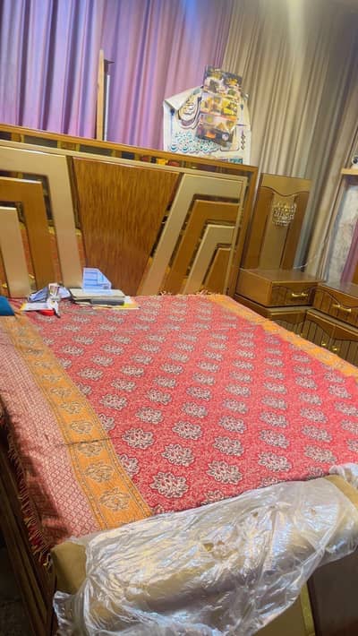 Complete Double Bed Furniture Set with Wardrobe and Dressing Table