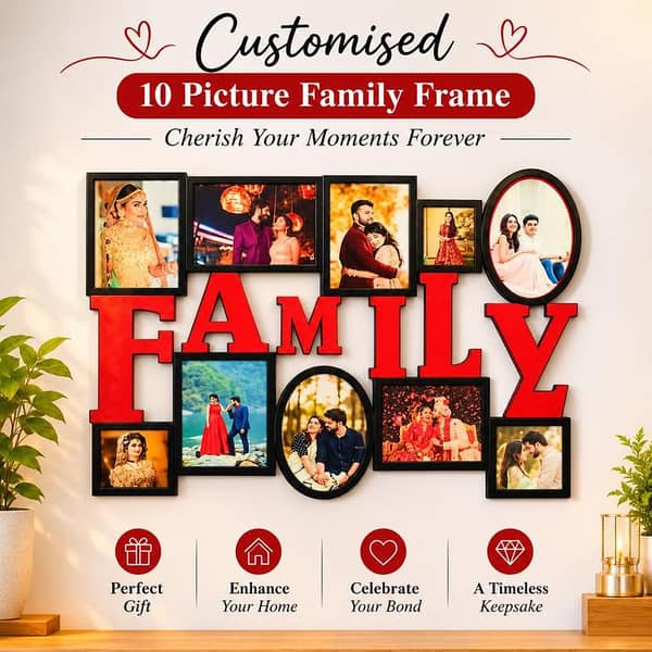 Customized Family Photo Frame for 10 Pictures