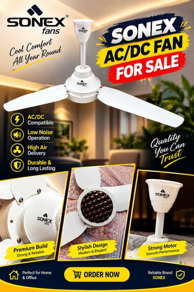 SONEX AC/DC Ceiling Fan For Sale