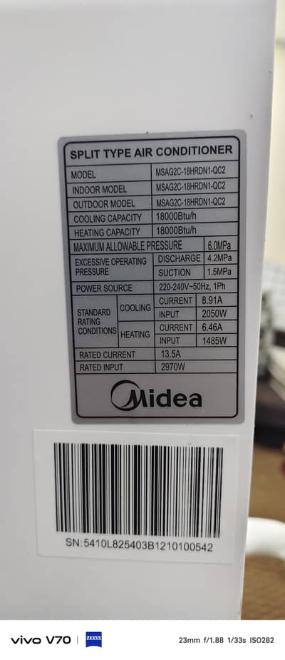 Midea ac t3 inverter 1.5 tan